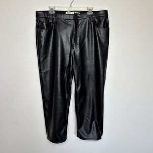 Abercrombie & Fitch Pants 34 /18‎ Straight Ultra High Rise Vegan Leather XL BNC9